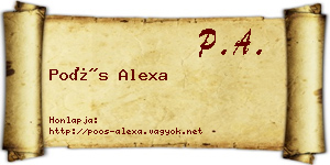 Poós Alexa névjegykártya